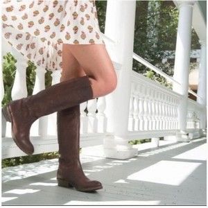 Frye Carson Brown Suede Pull On Tall Boots size 7 B 77072